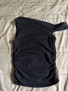 Princess Polly One-Shoulder Black Women’s Top with Side Ruching